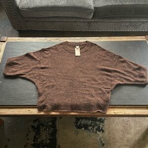 H&M] Wool Mohair Blend Rich Melange Brown Crewneck Oversized Sweater Tunic Dress